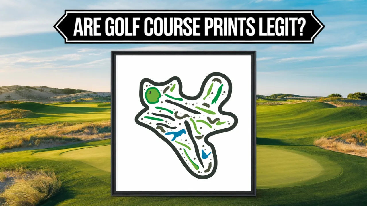 Golf course map print used as clean wall art for golfers