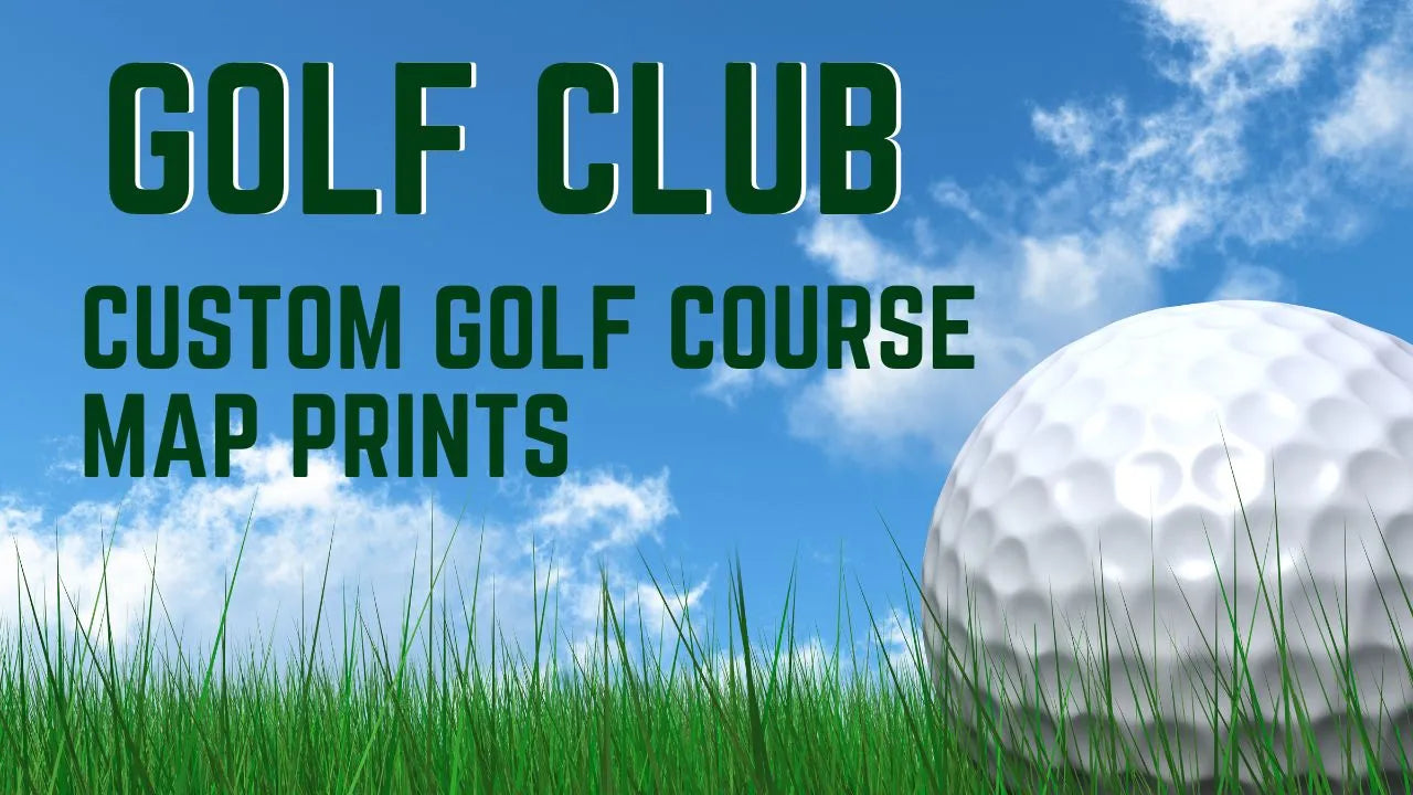 Custom golf course print gift guide with personalized course map artwork