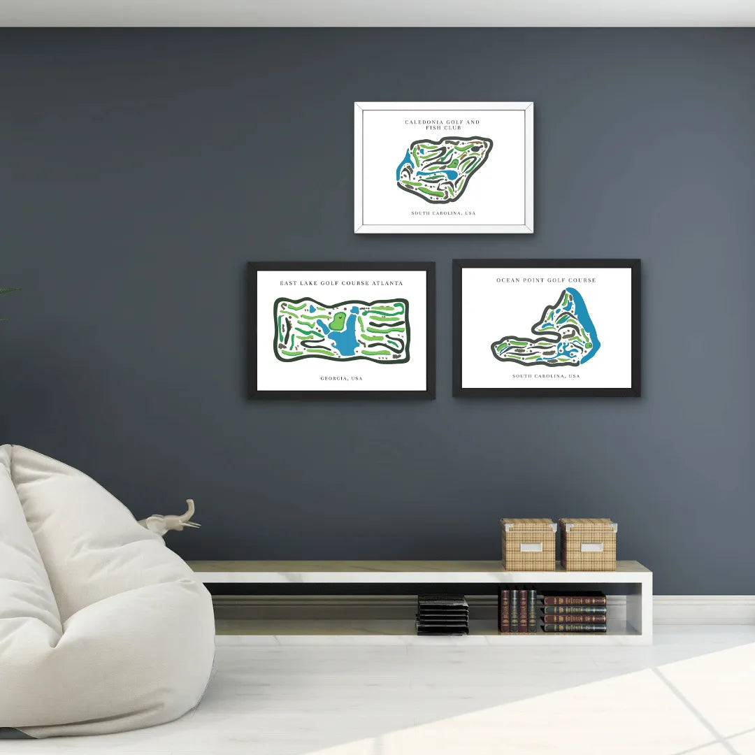 Georgia golf course map print inspired by must-play Georgia golf courses