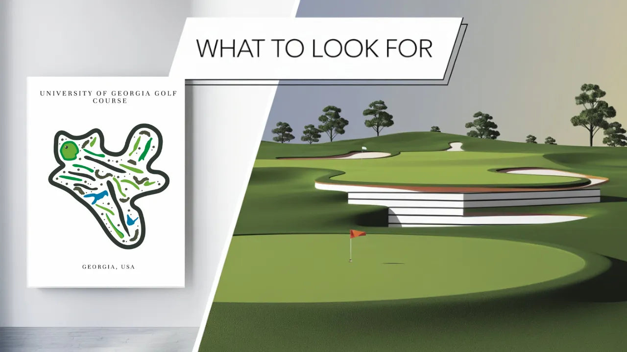 Golf course map print showing a clean course layout for wall art