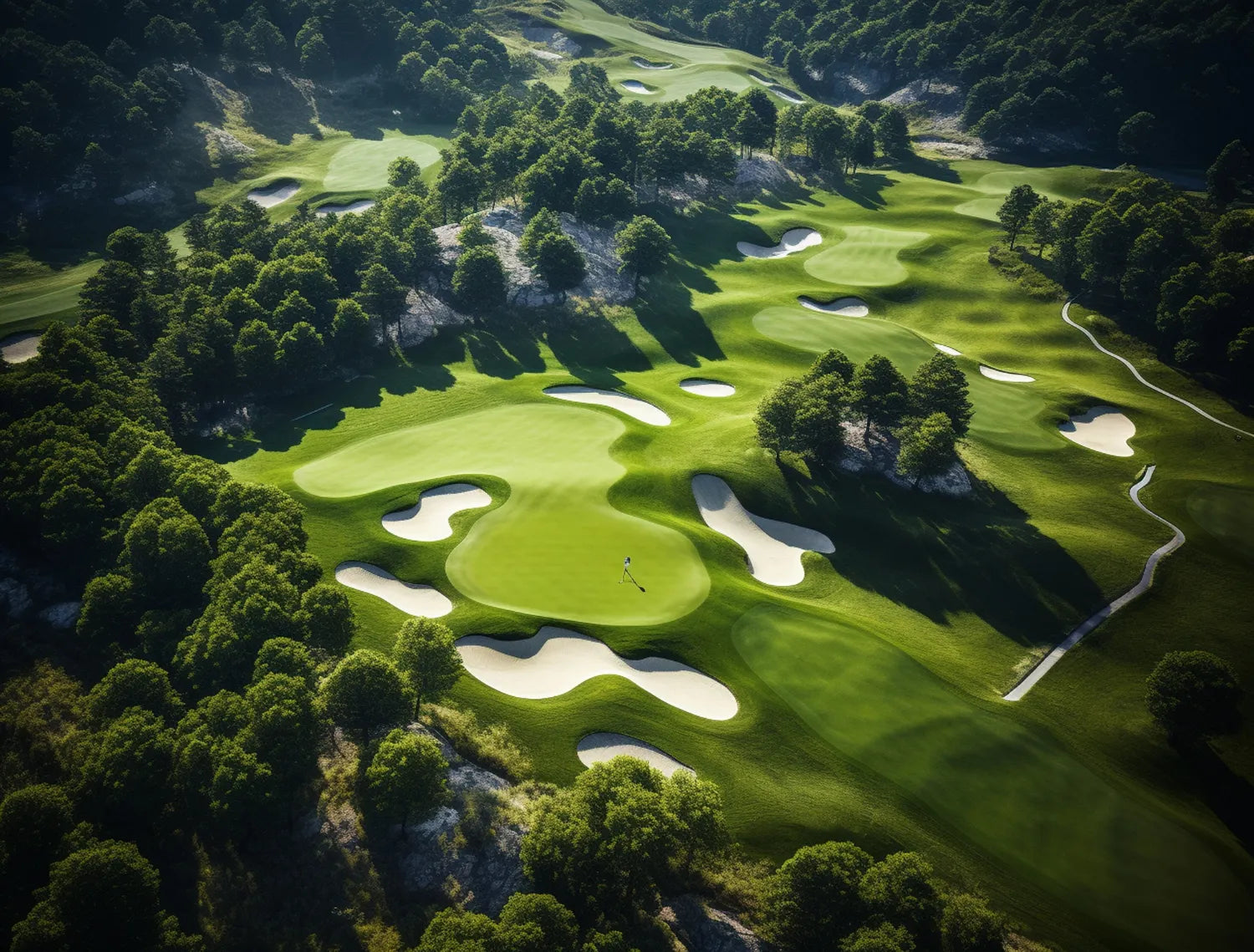 Golf course map print design process from routing to finished wall art