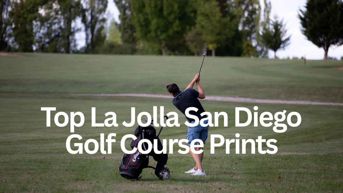 La Jolla San Diego golf course prints guide featuring coastal map art