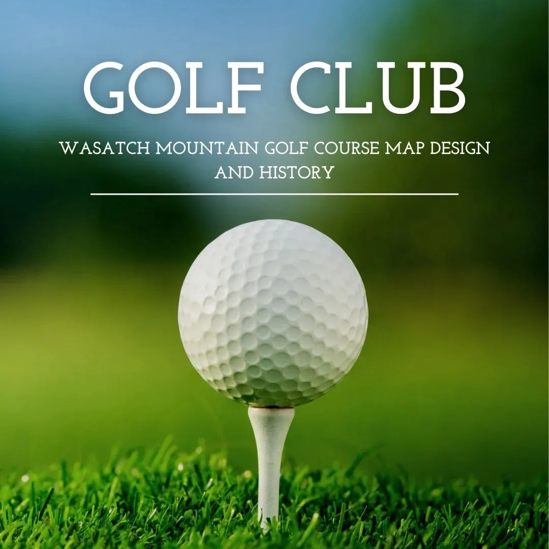 Wasatch Mountain Golf Course map design with Lake and Mountain course history