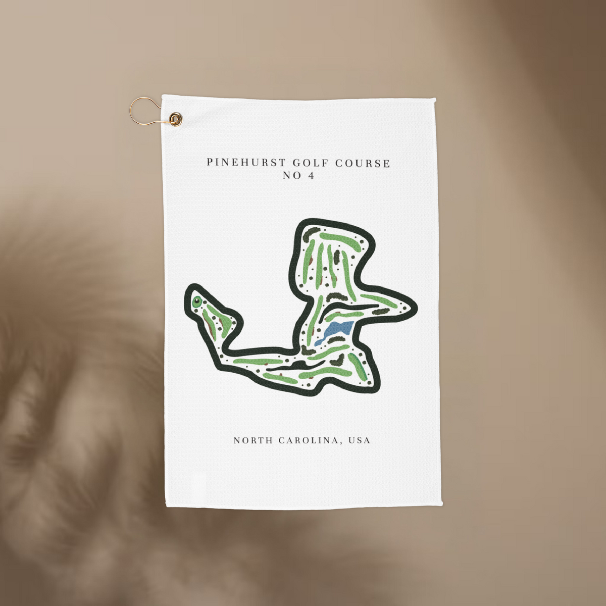 Pinehurst Golf Course Print No. 4, North Carolina | Golf Course Print Towels | Golf Course Microfiber