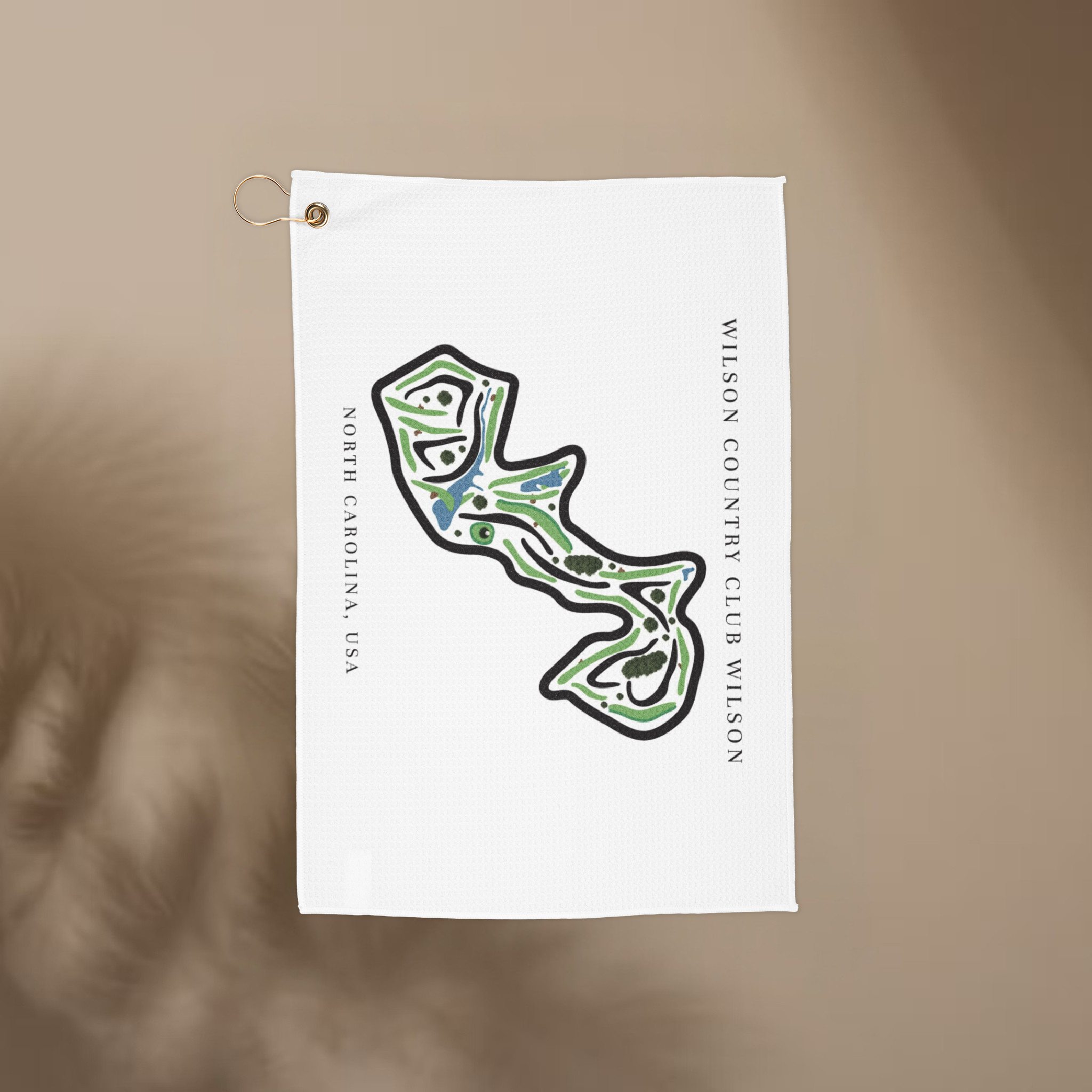 Wilson Country Club Golf Course Prints, North Carolina | Golf Course Print Towels | Golf Course Microfiber