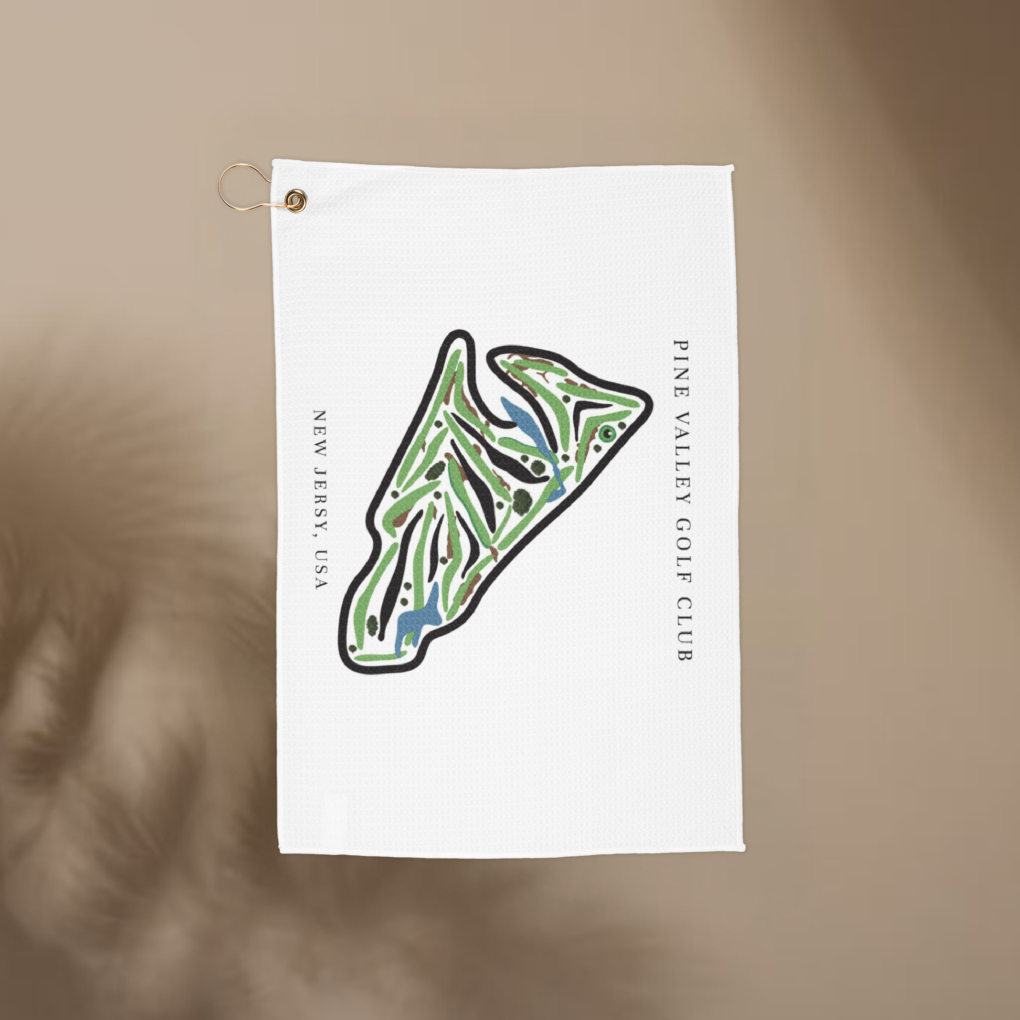 Pine Valley Golf Club Golf Course Prints, New Jersey | Golf Course Print Towels | Golf Course Microfiber
