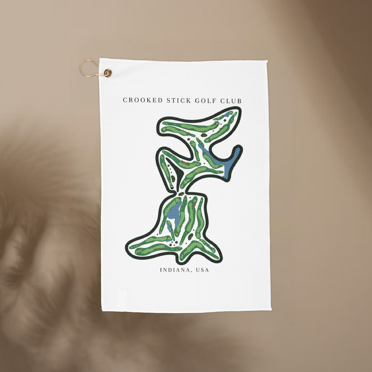 Crooked Stick Golf Club, Indiana | Golf Course Print Towels | Golf Course Microfiber