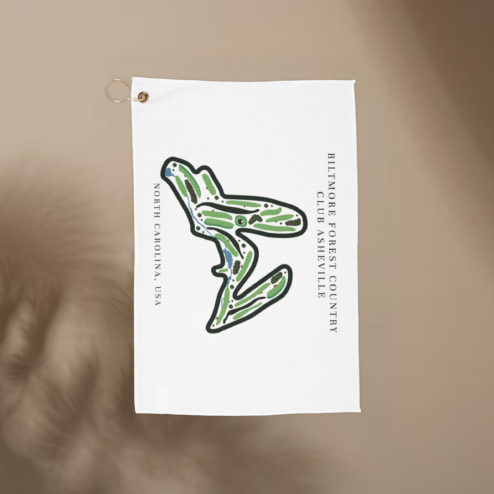 Biltmore Forest Country Club Golf Course Print, North Carolina | Golf Course Print Towels | Golf Course Microfiber