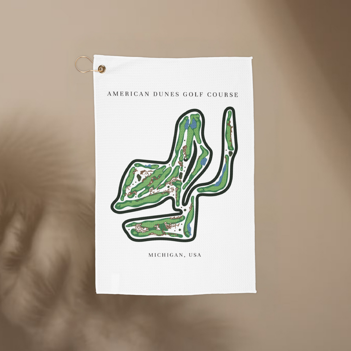 American Dunes Golf Course, Michigan | Golf Course Print Towels | Golf Course Microfiber