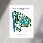 Edgewood Tahoe Golf Course Prints, Nevada, Golf Map Artwork