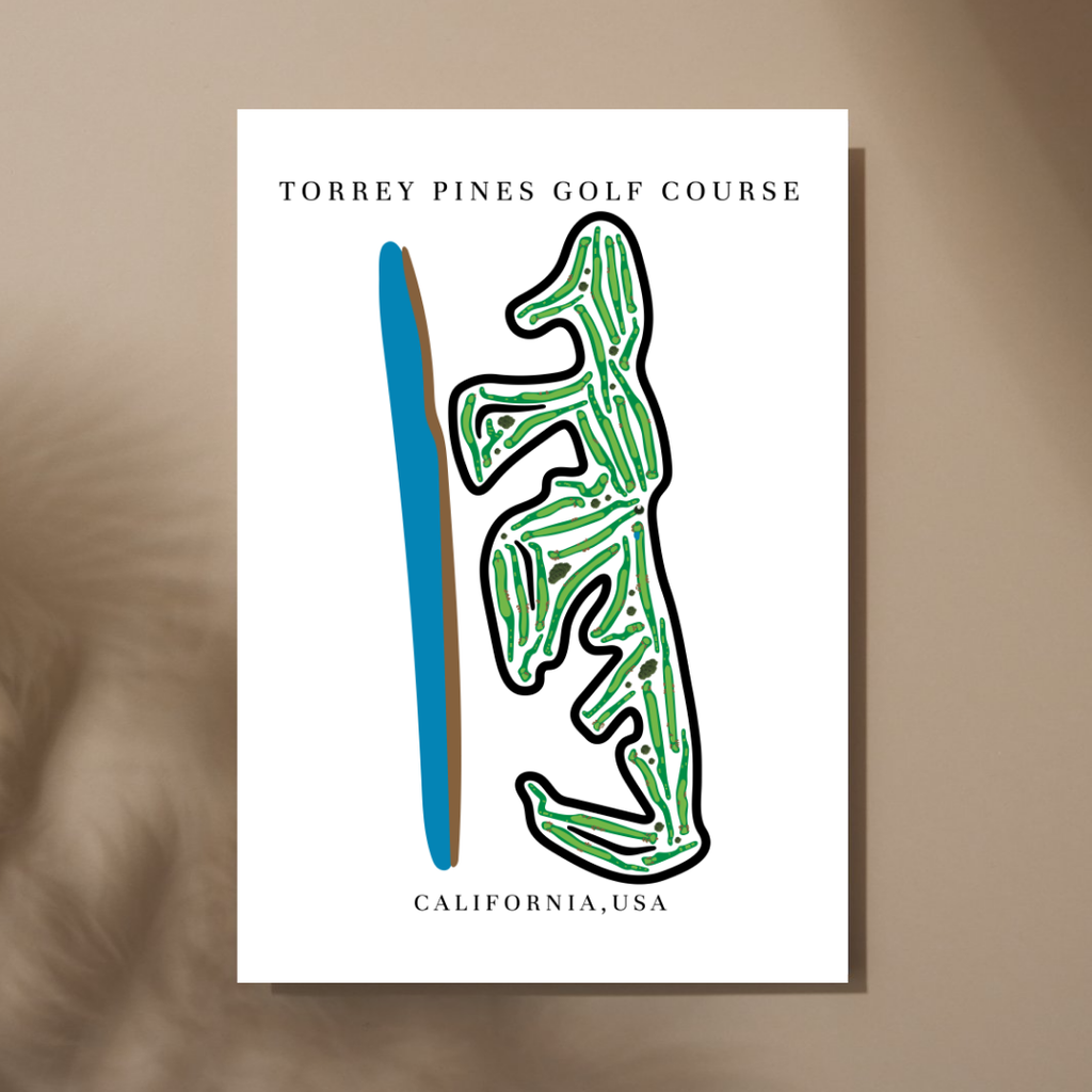 Torrey Pines Golf Course Print, California, Golf Map Artworks