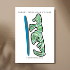 Torrey Pines Golf Course Print, California, Golf Map Artworks