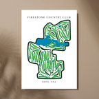 Firestone Country Club Golf Course Prints, Ohio, Golf Map Artwork