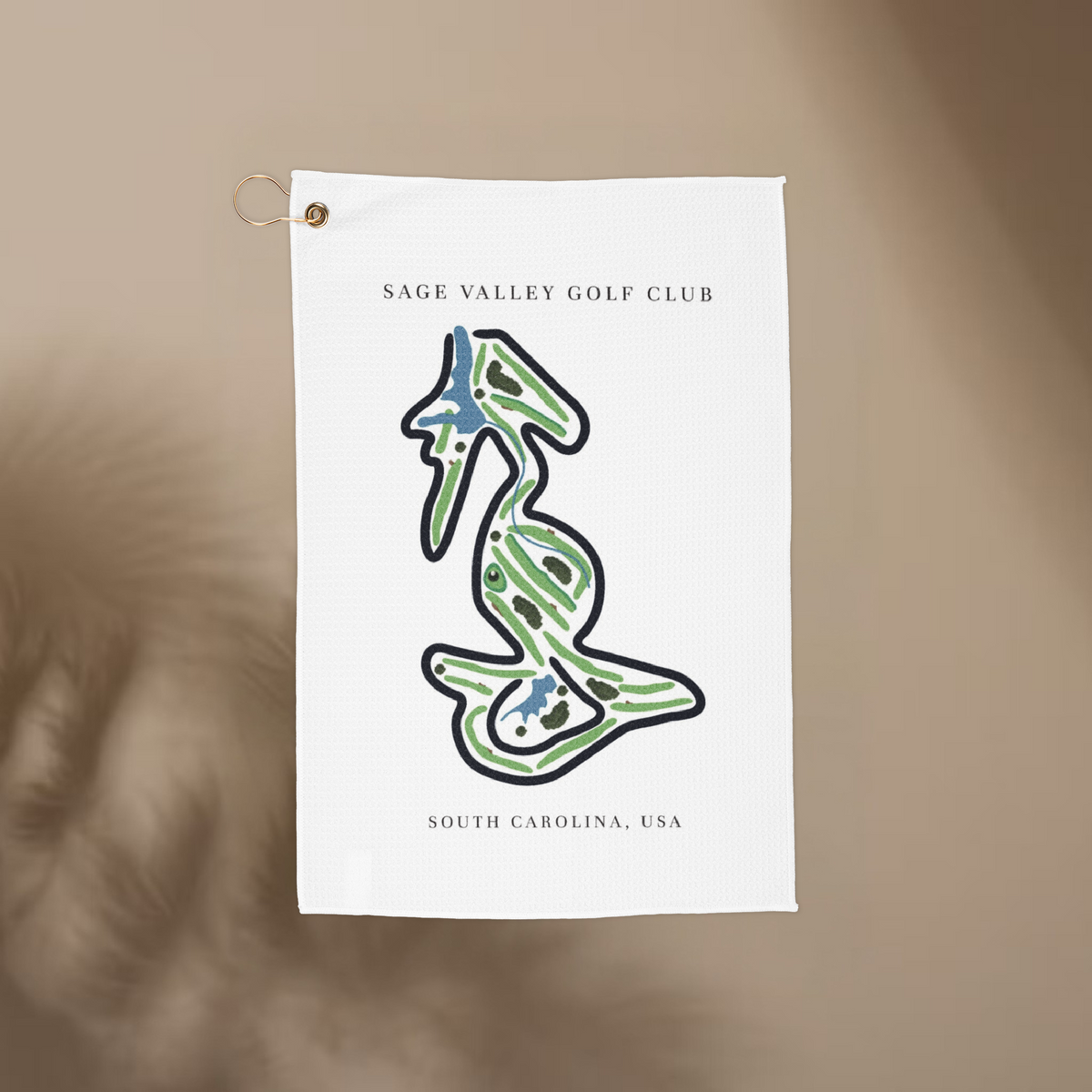 Sage Valley Golf Club Golf Course Prints, South Carolina | Golf Course Print Towels | Golf Course Microfiber