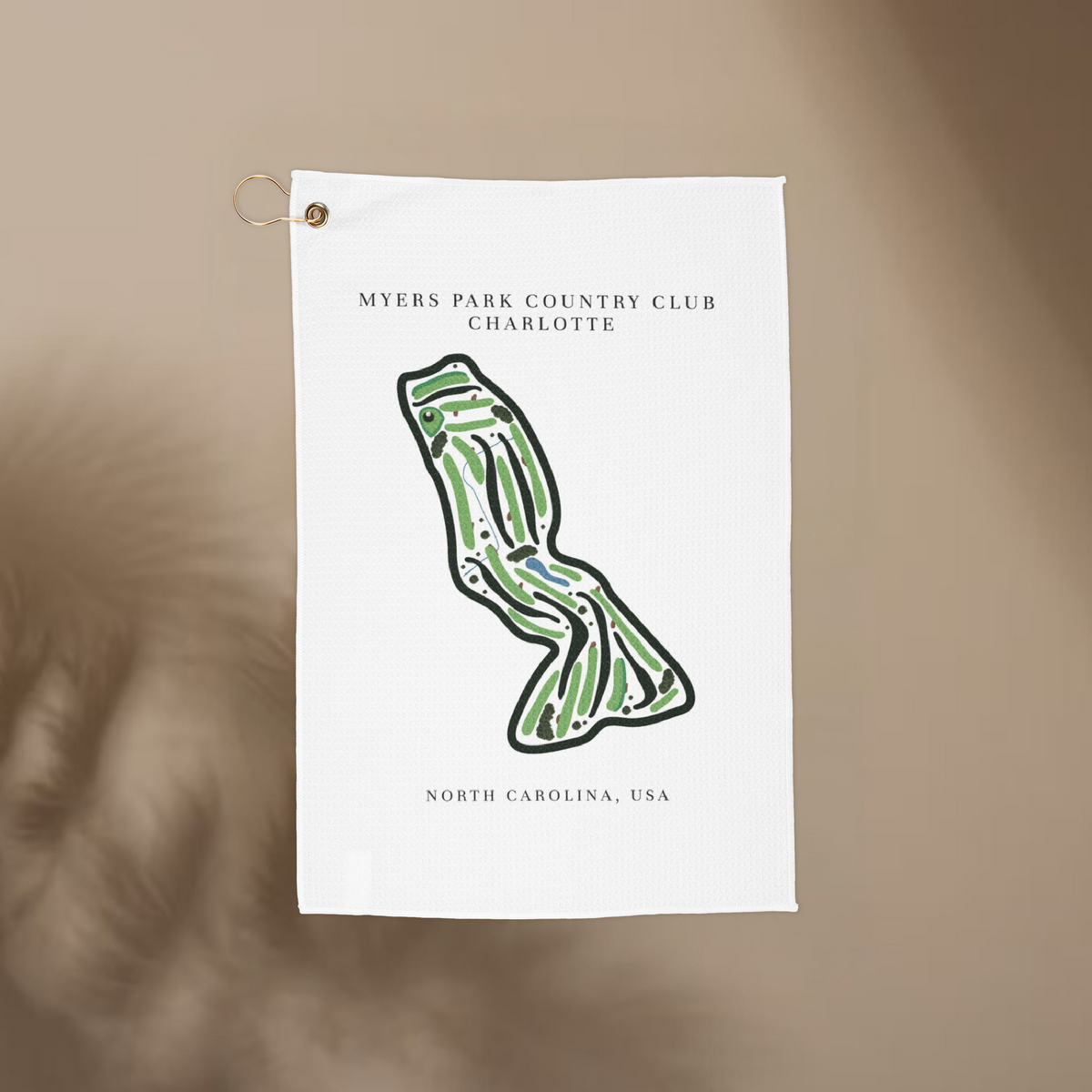 Myers Park Country Club Golf Course Prints, North Carolina | Golf Course Print Towels | Golf Course Microfiber