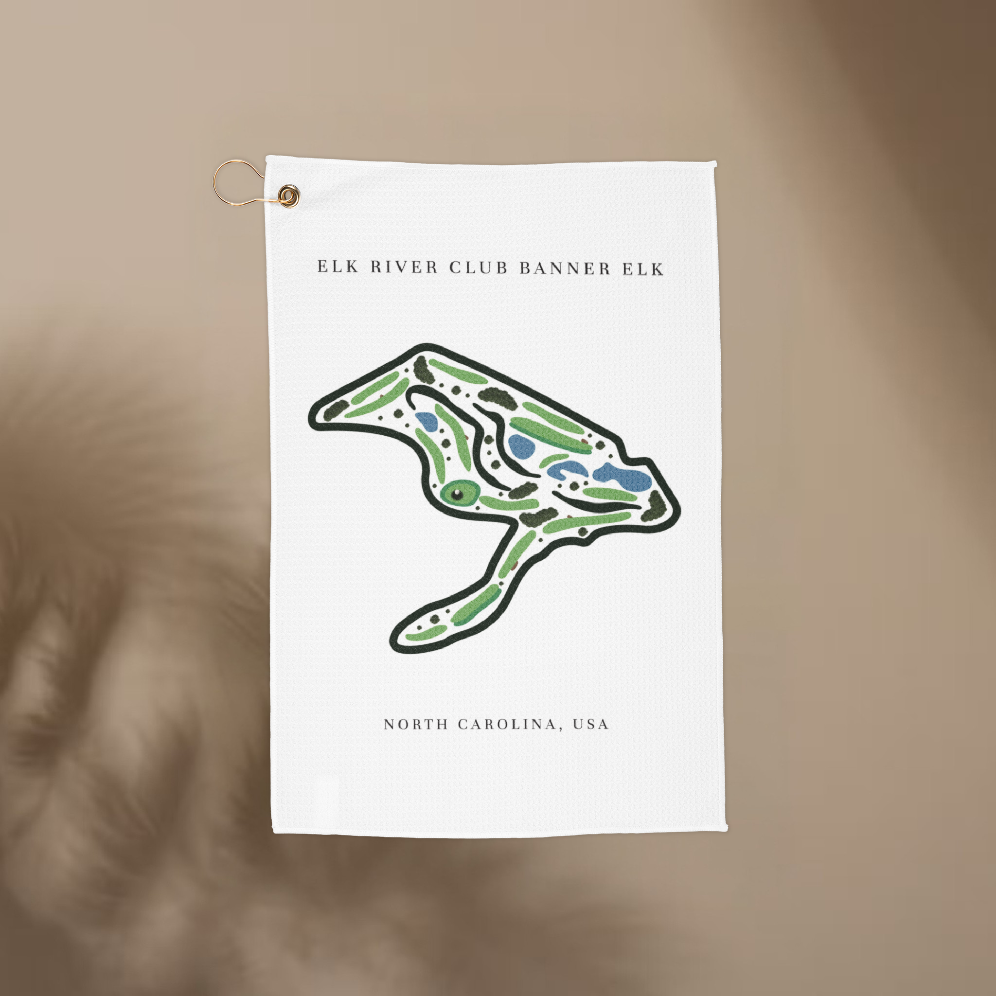Elk River Club Golf Course Print, North Carolina | Golf Course Print Towels | Golf Course Microfiber