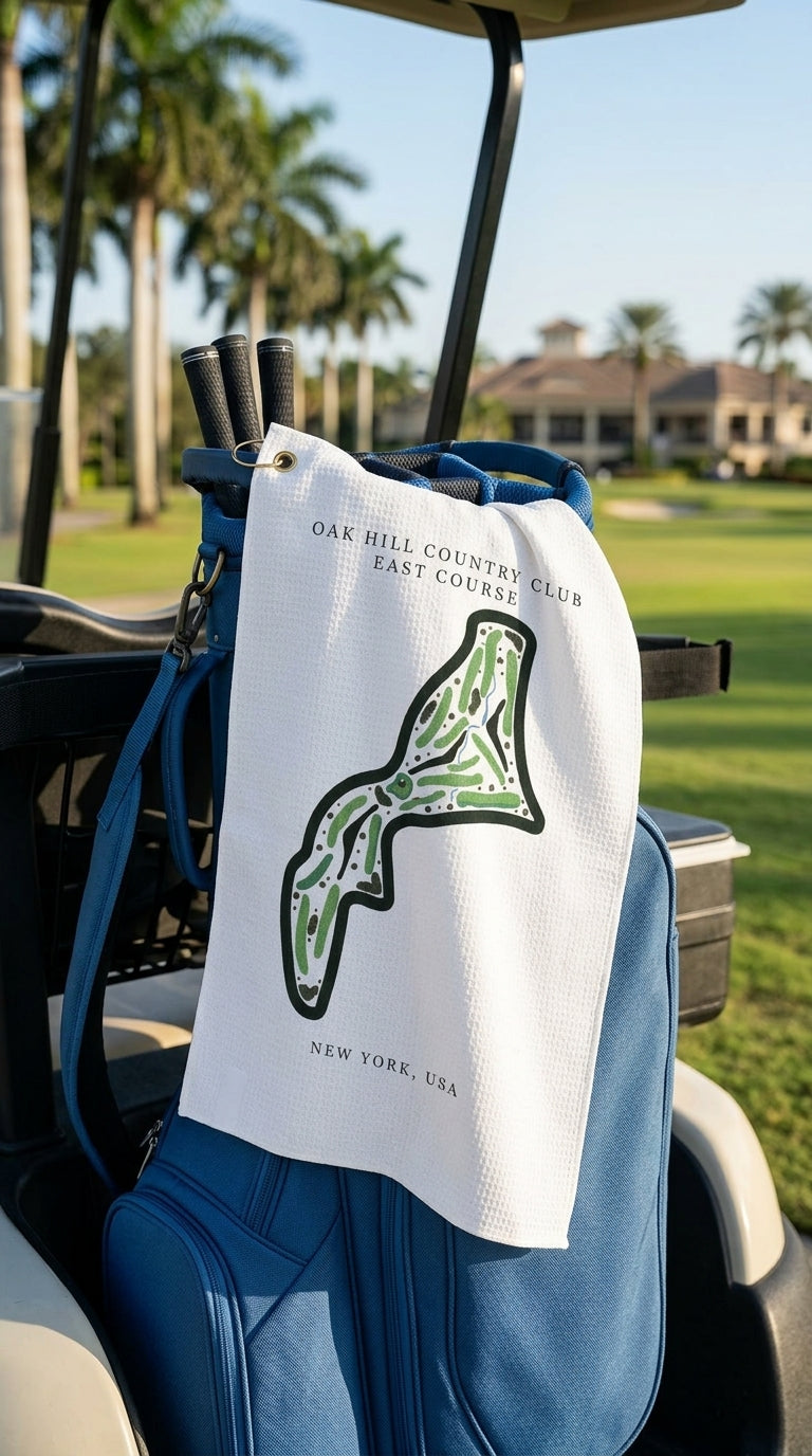 Oak Hill Country Club East Course Golf Course Print Towel New York | Golf Course Print Towels | Golf Course Microfiber image 0