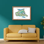 The Ocean Club Golf Club Golf Course Prints, Paradise Island – Bahamas, Golf Map Artwork image