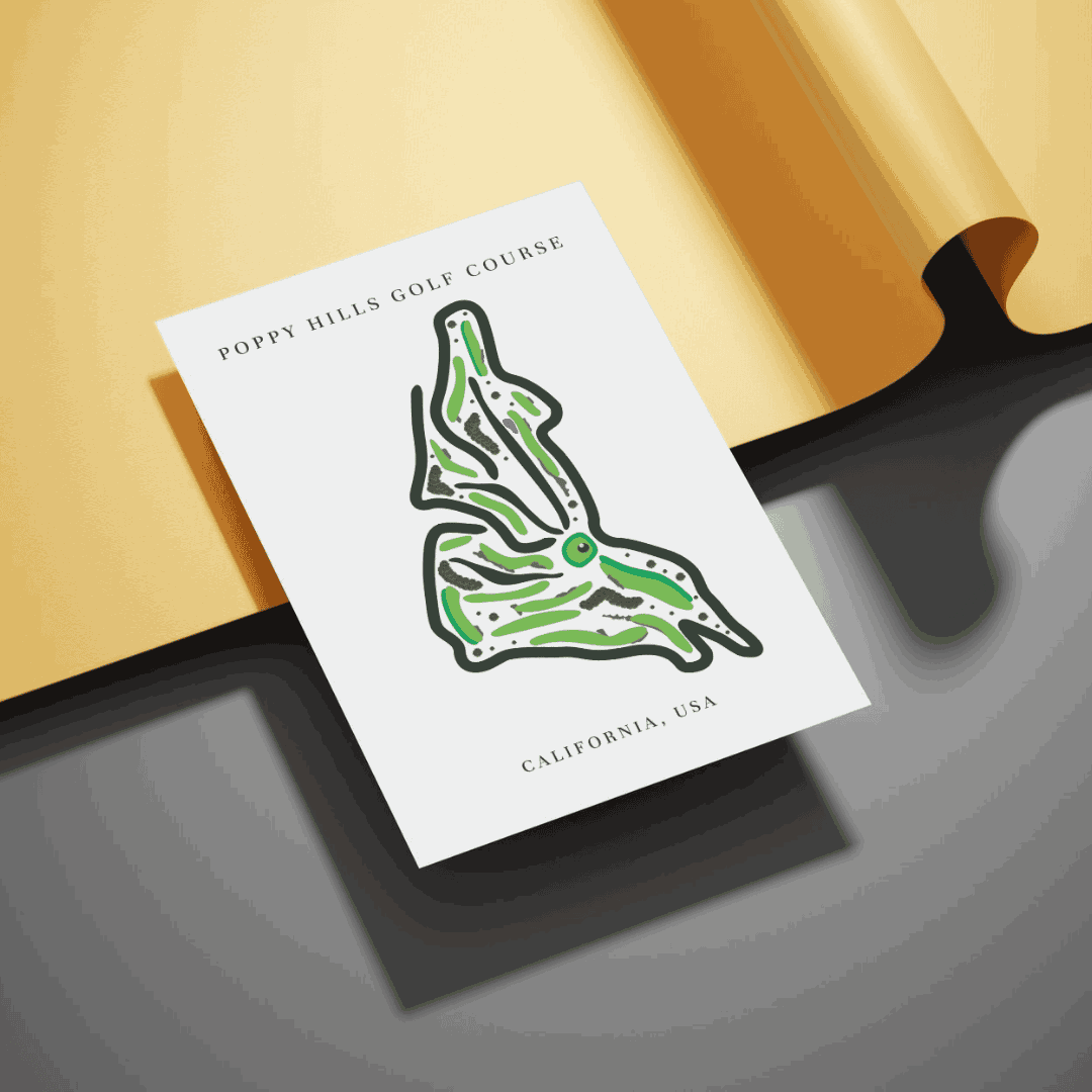 Poppy Hills Golf Course Print, California, Golf Map Artworks