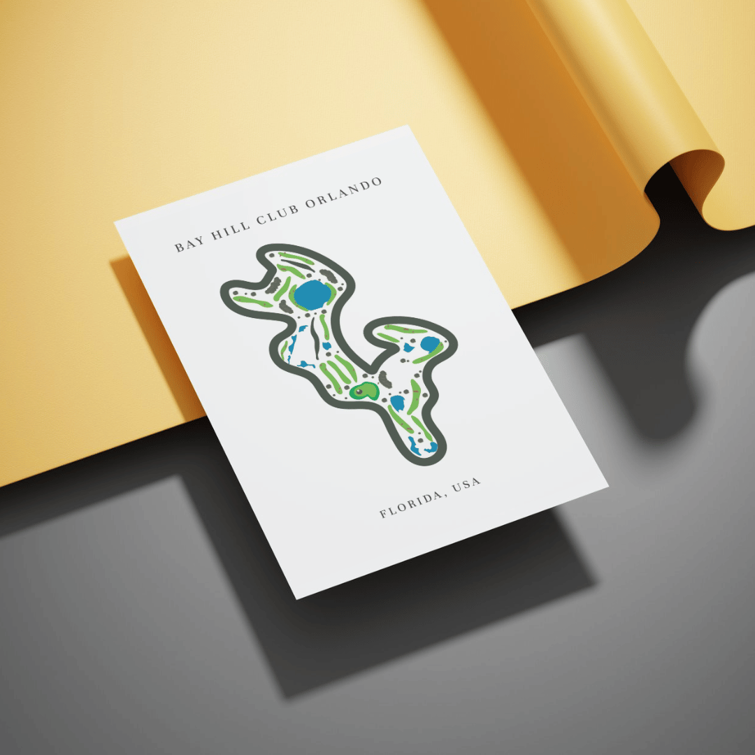 Bay Hill Club Golf Course Print, Florida, Golf Map Artworks