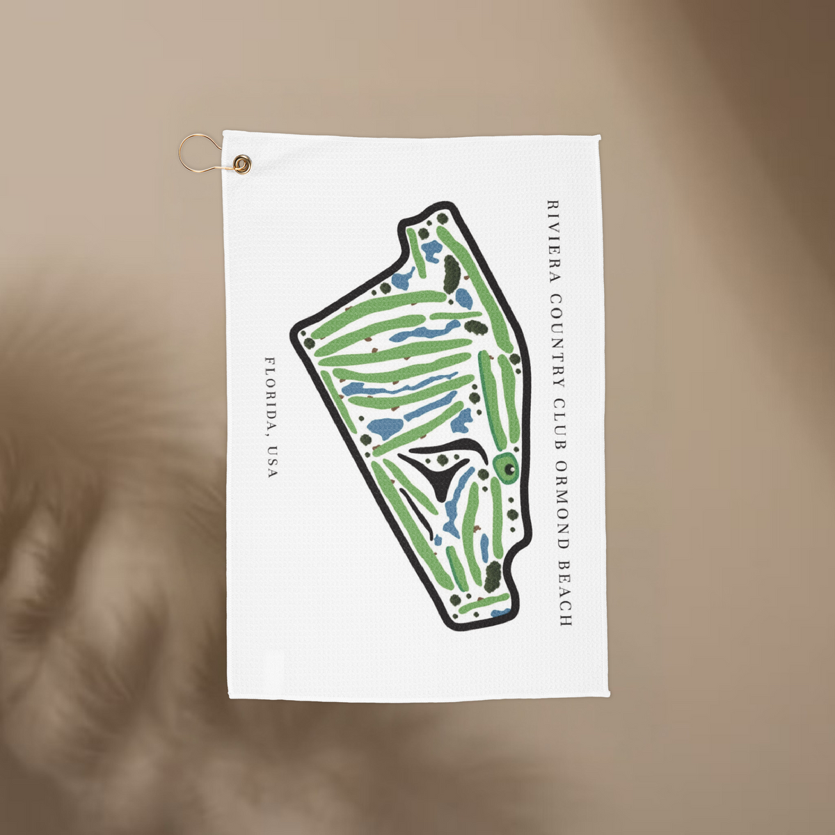Riviera Country Club Golf Course Prints, Florida | Golf Course Print Towels | Golf Course Microfiber