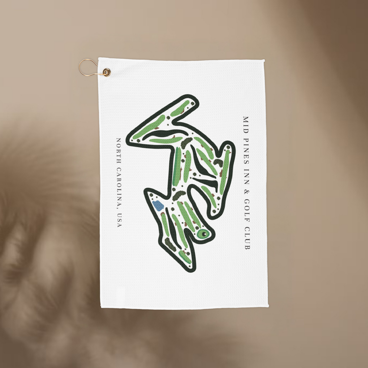 Mid Pines Inn Golf Club Course Print, North Carolina | Golf Course Print Towels | Golf Course Microfiber