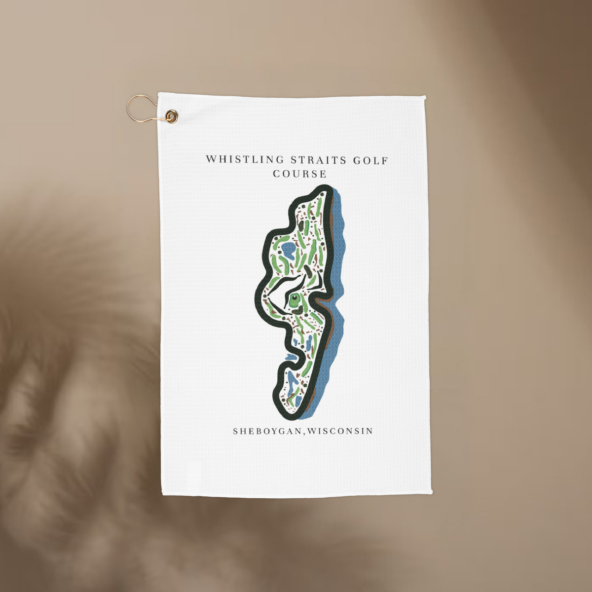 Whistling Straits Golf Course Print, Wisconsin | Golf Course Print Towels | Golf Course Microfiber