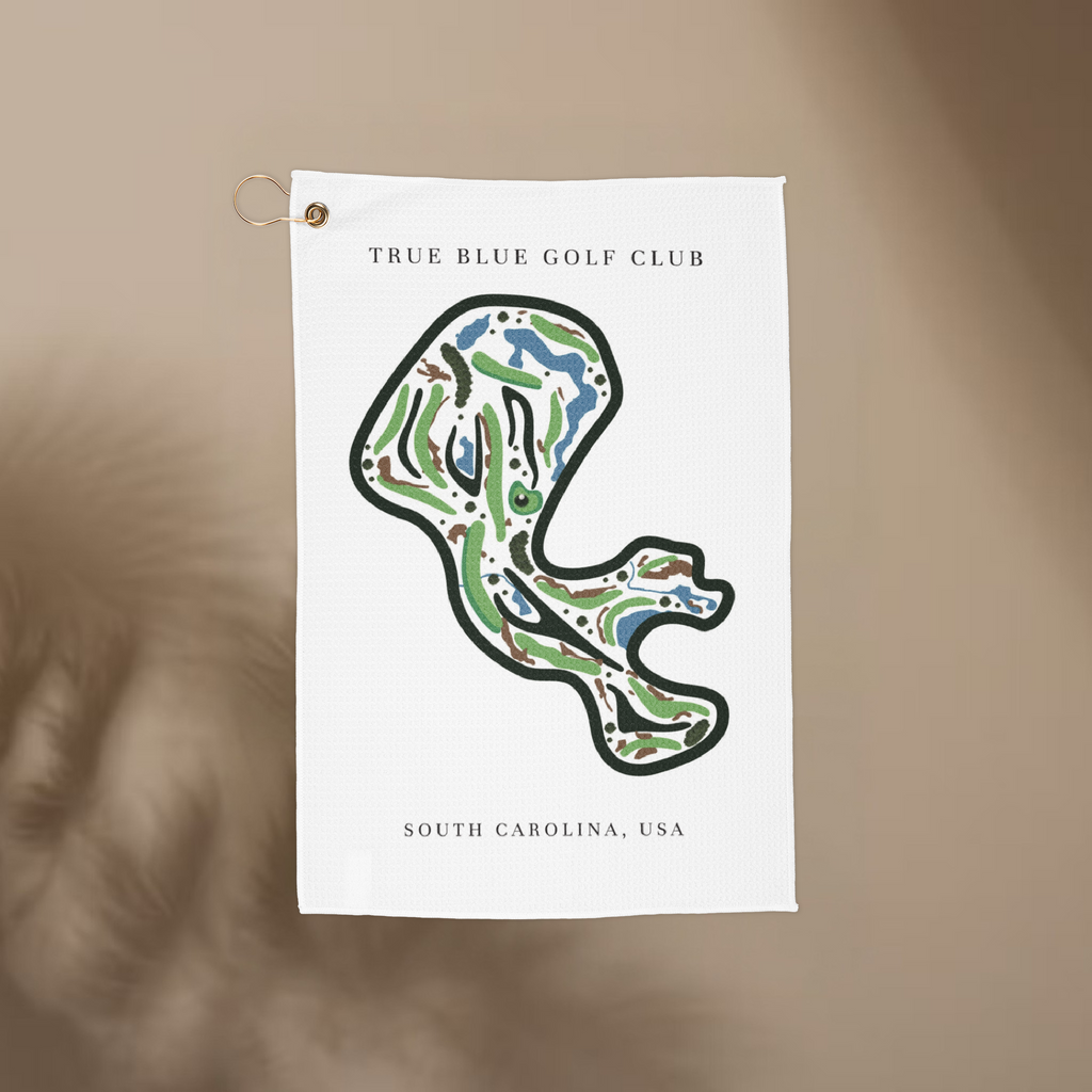 True Blue Golf Club Golf Course Prints, South Carolina | Golf Course Print Towels | Golf Course Microfiber