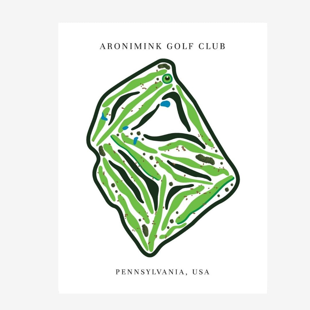 Aronimink Golf Club Golf Course Prints, Pennsylvania, Golf Map Artwork