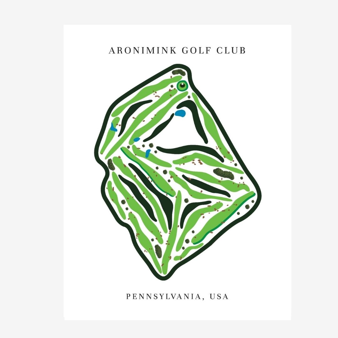 Aronimink Golf Club Golf Course Prints, Pennsylvania, Golf Map Artwork