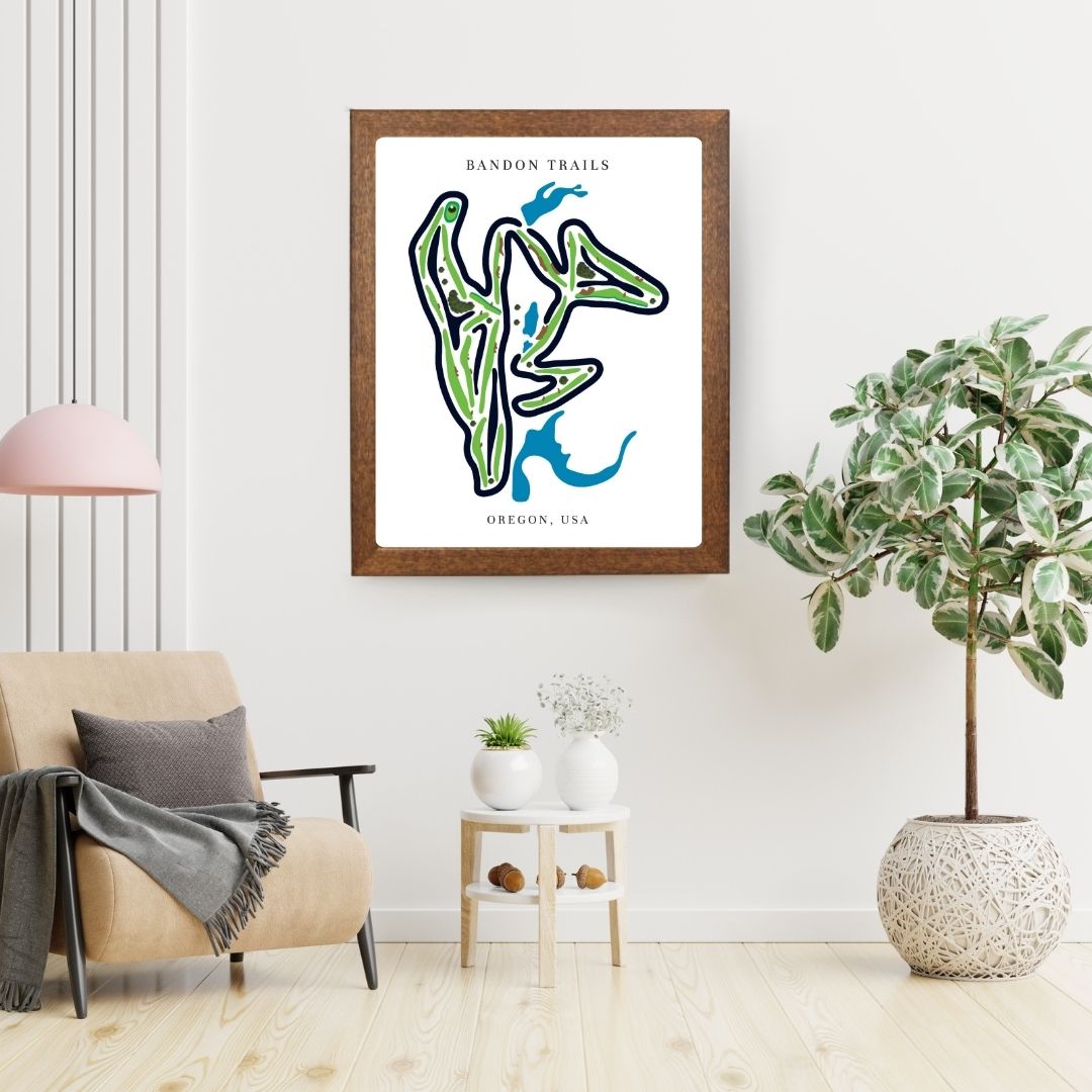 Bandon Trails Golf Course Prints, Oregon, Golf Map Artwork