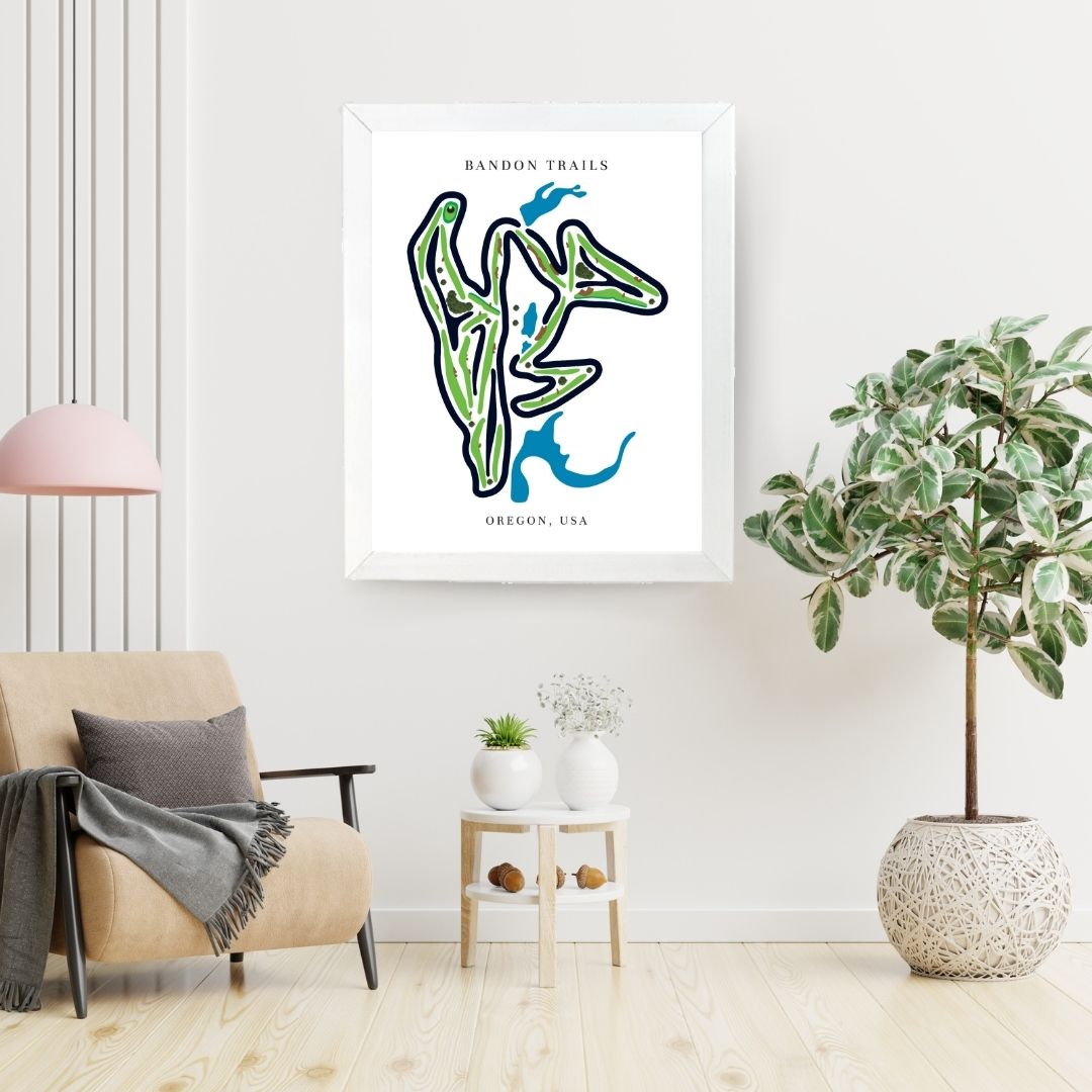 Bandon Trails Golf Course Prints, Oregon, Golf Map Artwork