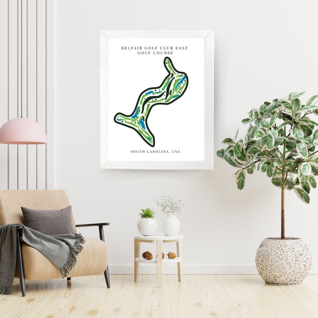 Belfair Golf Club East Golf Course Prints, South Carolina, Golf Map Artwork