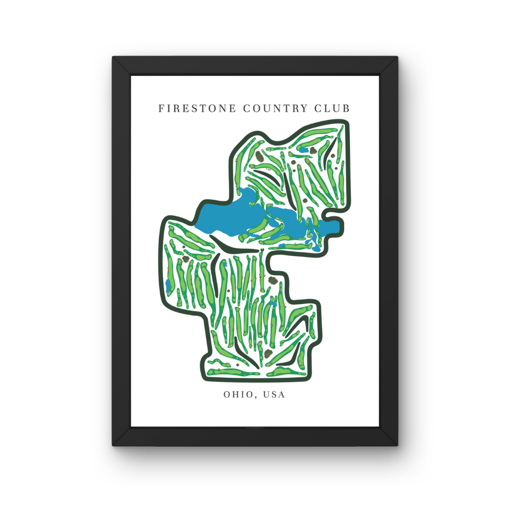 Firestone Country Club Golf Course Prints, Ohio, Golf Map Artwork