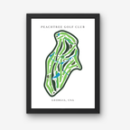 Peachtree Golf Club Golf Course Prints, Georgia, Golf Map Artwork