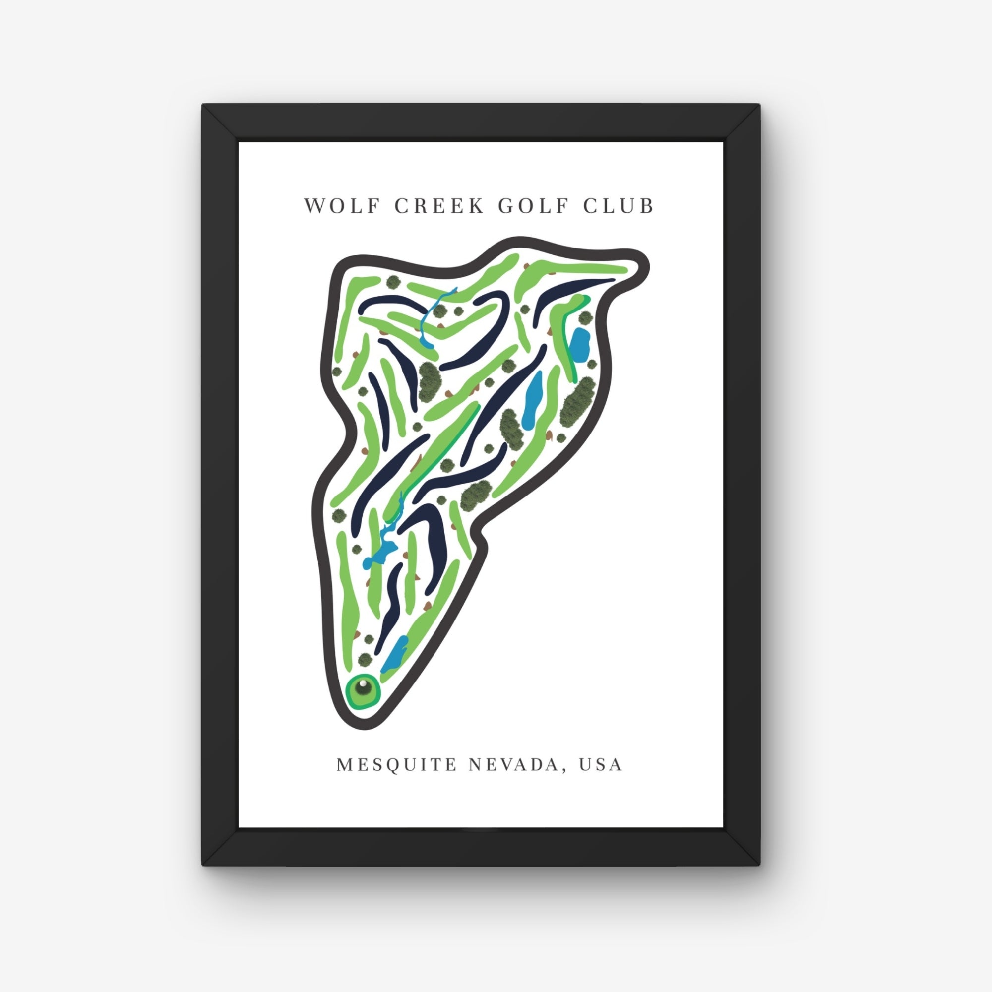 Wolf Creek Golf Club, Golf Course Prints, Nevada, Golf Map Artwork