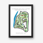 Chambers Bay Golf Course Prints, Washington, Golf Map Artwork
