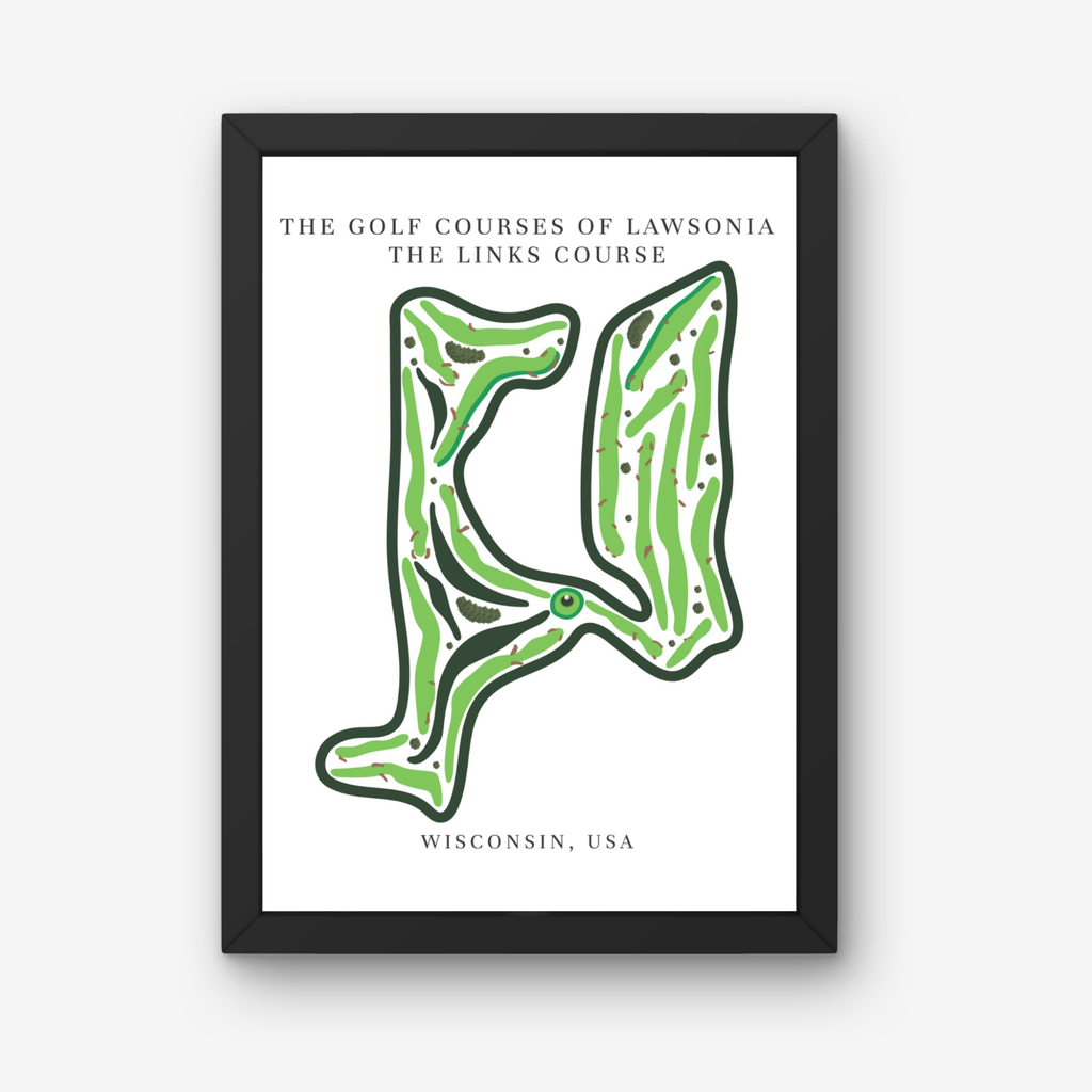 The Golf Courses of Lawsonia The Links Course Golf Course Prints, Wisconsin, Golf Map Artwork