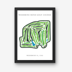 Woodbine Bend Golf Course Golf Course Prints, Illinois, Golf Map Artwork
