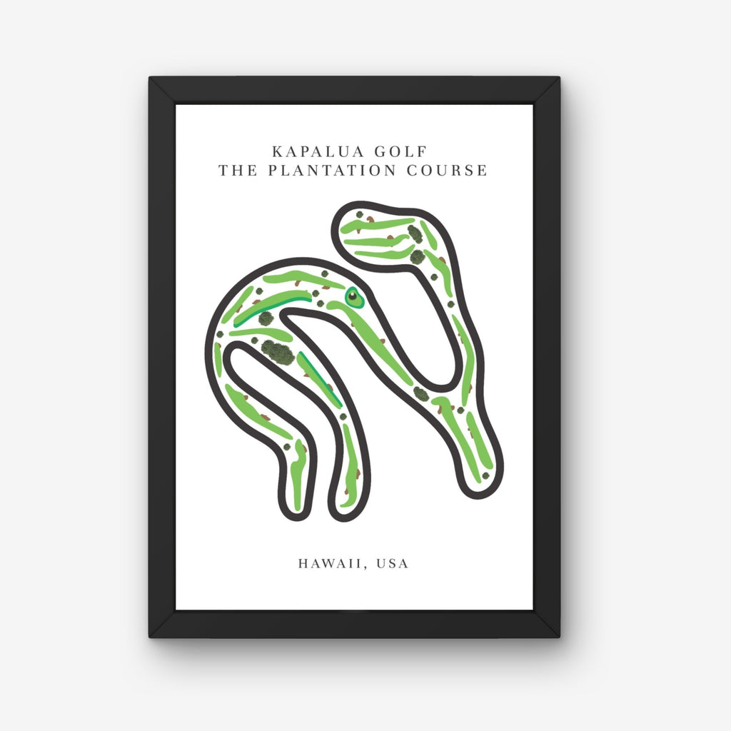 Kapalua Golf The Plantation Course Golf Course Prints, Hawaii, Golf Map Artwork