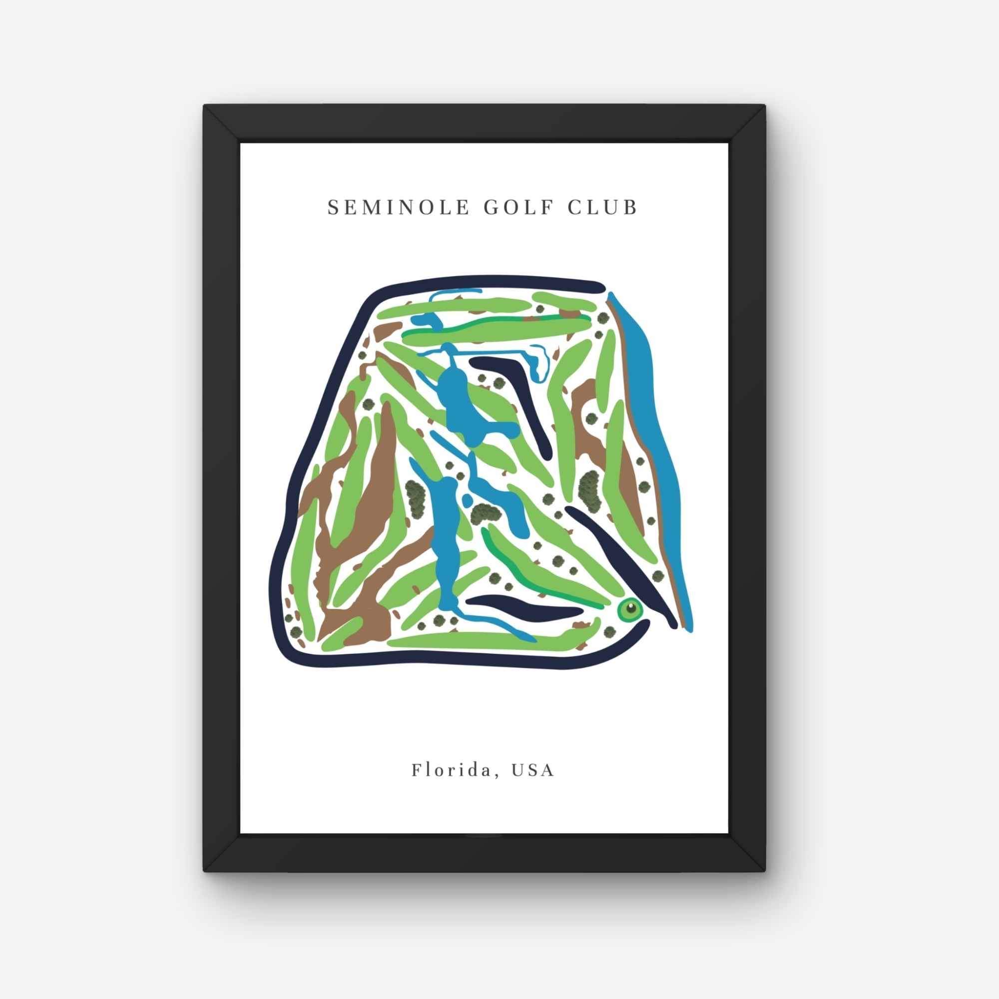 Seminole Golf Club Golf Course Prints, Florida, Golf Map Artwork