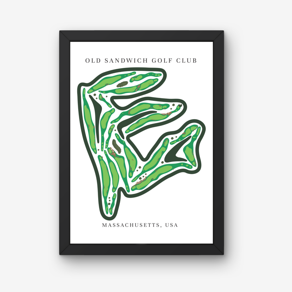 Old Sandwich Golf Club Golf Course Prints, Massachusetts, Golf Map Artwork