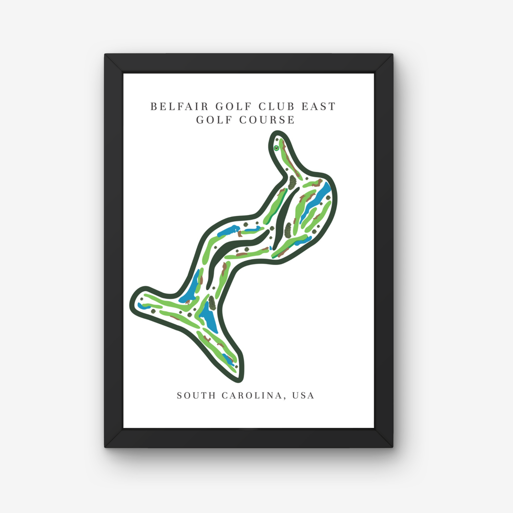 Belfair Golf Club East Golf Course Prints, South Carolina, Golf Map Artwork