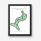 Belfair Golf Club East Golf Course Prints, South Carolina, Golf Map Artwork