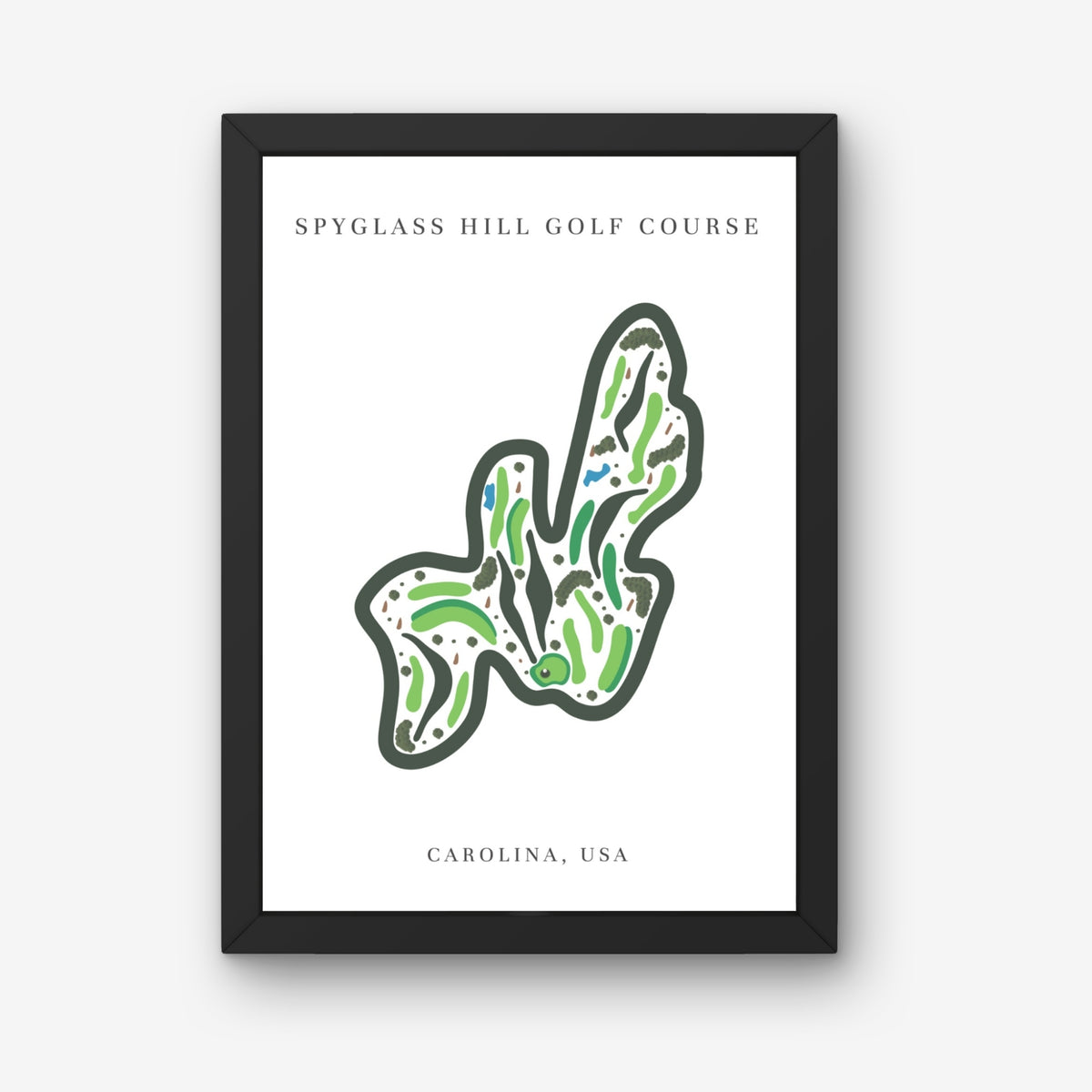 Spyglass Hill Golf Course Print, California, Golf Map Artworks