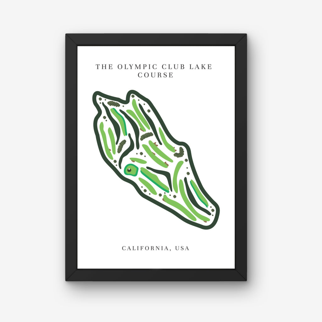 The Olympic Club Lake Course Golf Course Print, California | Golf Map Art