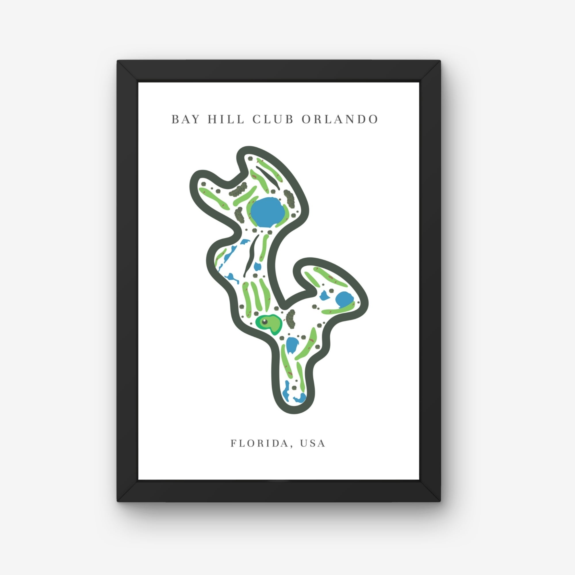Bay Hill Club Golf Course Print, Florida, Golf Map Artworks