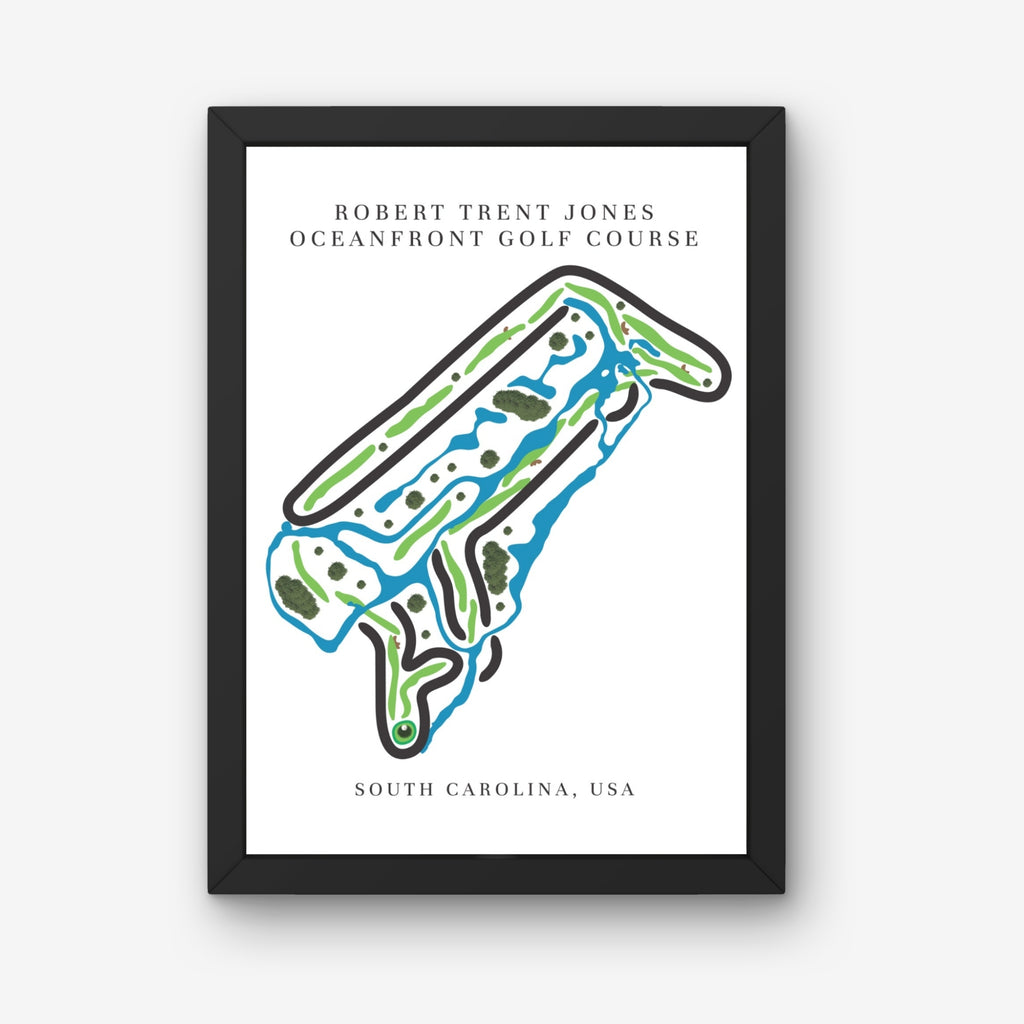 Robert Trent Jones Oceanfront Golf Course Prints, South Carolina, Golf Map Artwork