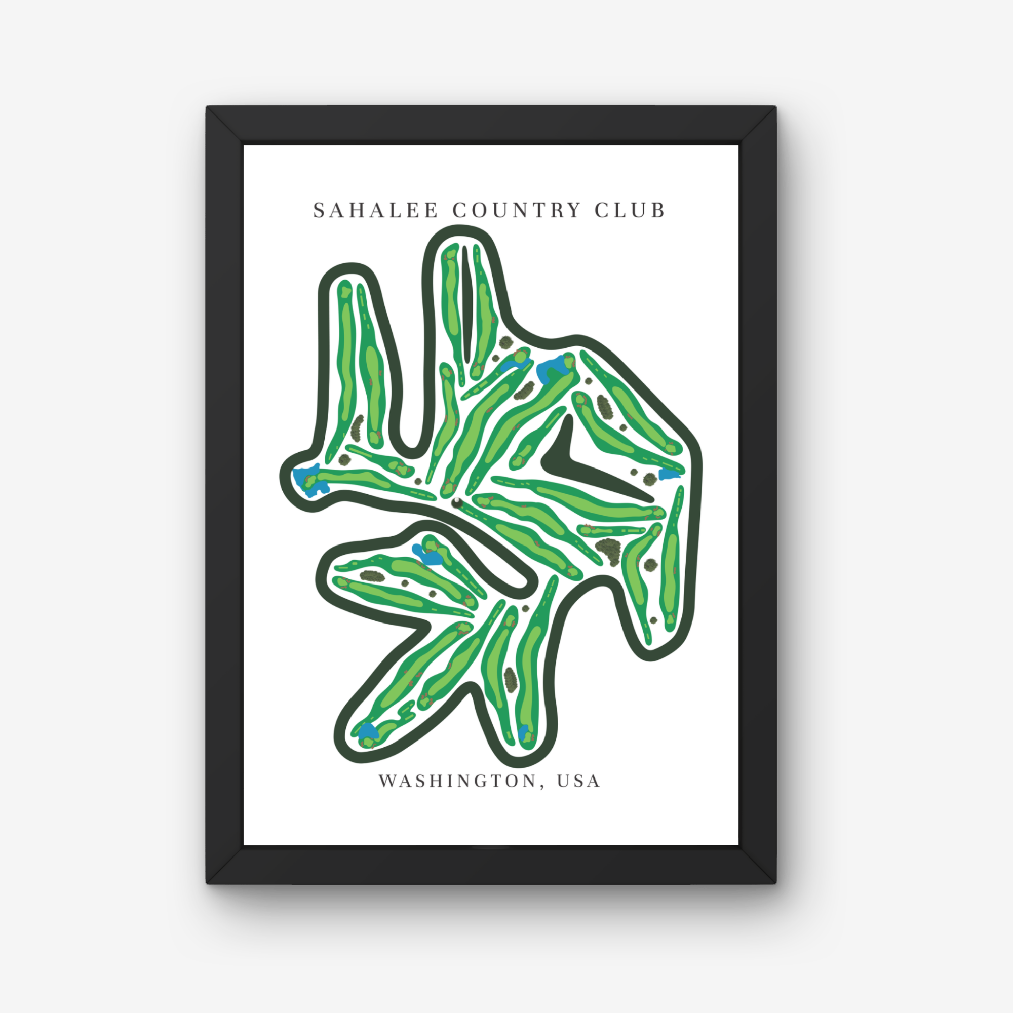Sahalee Country Club Golf Course Prints, Washington, Golf Map Artwork