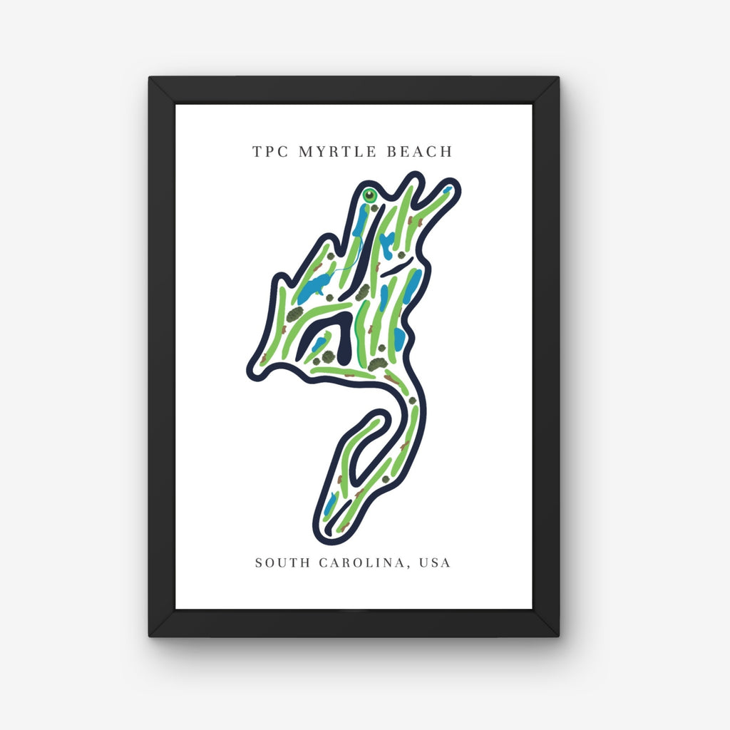 TPC Myrtle Beach Golf Course Prints, South Carolina, Golf Map Artwork